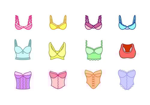Bustier Icon Set vector