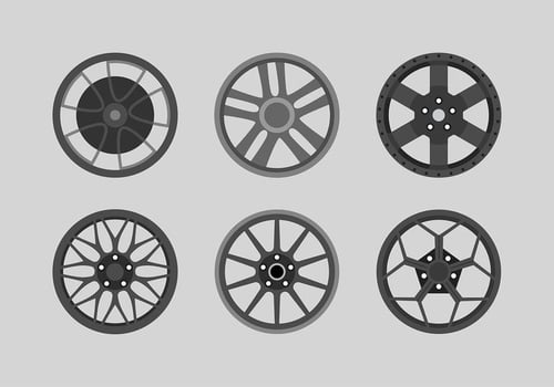 Alloy Wheels Black Set Free Vector