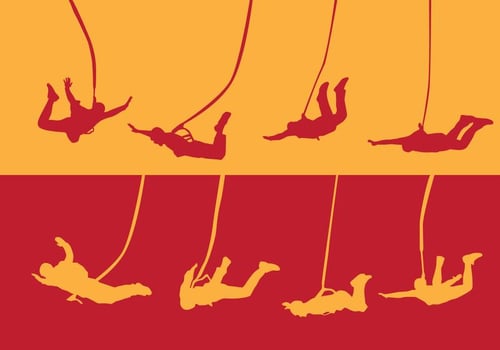 Bungee Jumper Silhouettes vector