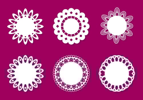 White Flat Open Eyelet vector