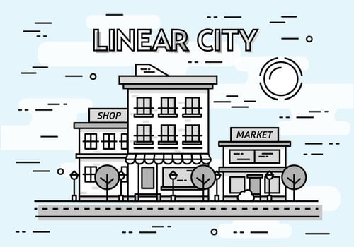 Free Linear Cityscape Vector Background