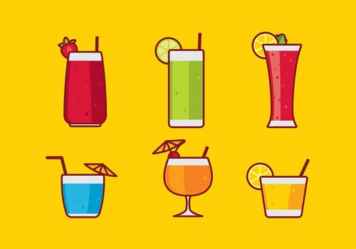 Mocktail Flat Free Vector