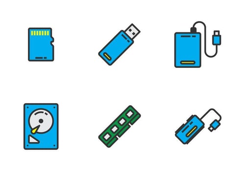 Electronic Drive Icon Vectors 