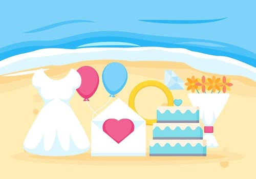 Outstanding Beach Wedding Vectors