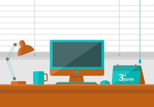 Teal and Orange Desktop Illustration vector