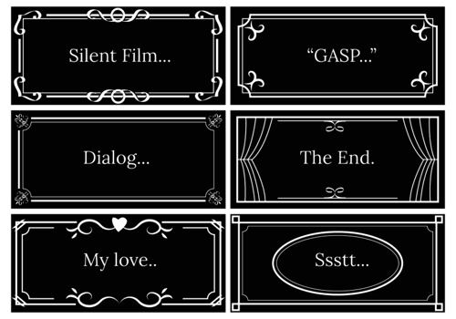 Silent Film Dialog Template Vector