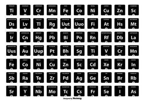 Periodic Table of Elements Icon Collection vector
