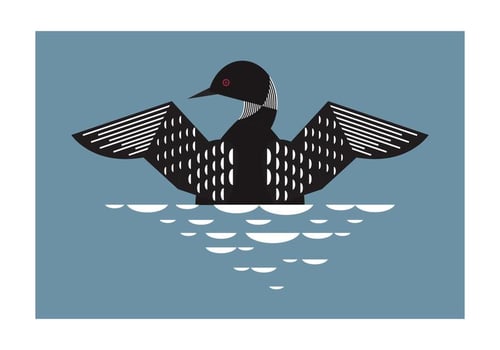 Geometric Loon Bird Background Vector Illustration