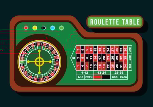 Roulette Table Flat vector