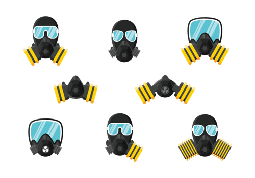Respirator Icons Vector
