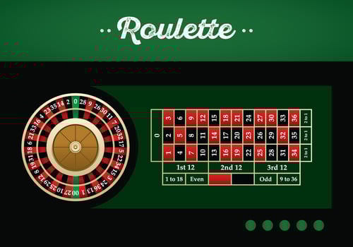 American Roulette Table Vector Illustration