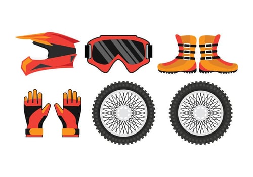 Motocross Accessories Pack vector