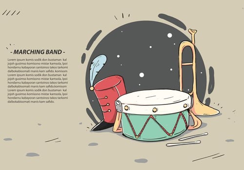 Marching Band Instrument Vector Illustration