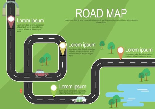 Road Map With Markers Illustration vector