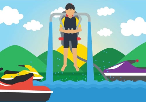 Man On Water Jet Vector