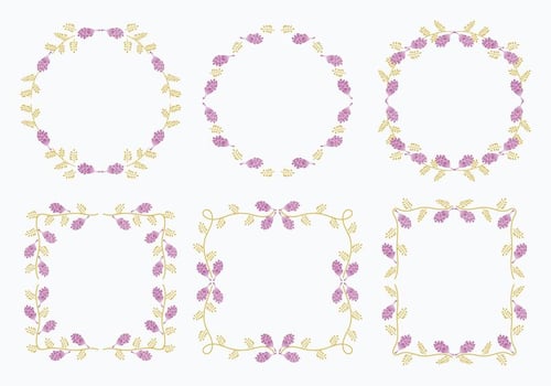 Licorice Flower Frame Template Element Vectors 