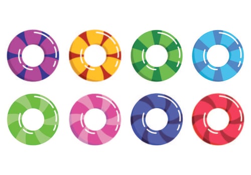 Set Of Innertube Icons vector