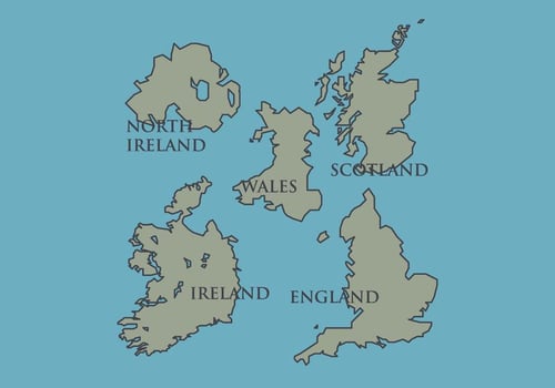 British Isles and Ireland Vector Map 