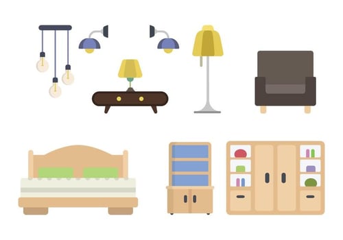 Flat Home Furniture Vectors