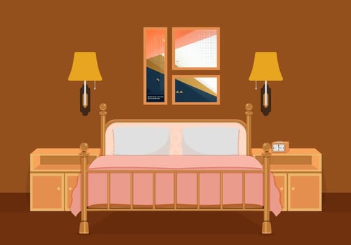 Interior Of Bedroom Vector Illustration