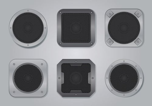 Audio Speaker Illustration Set vector