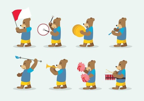 Bear Marching Band Vector