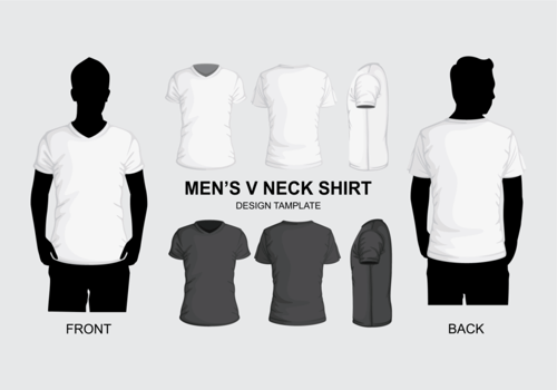 Men’s V Neck Shirt Template vector