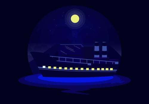 Shipyard at Night Vector