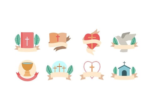 Free Cross and Churches Vector Icons