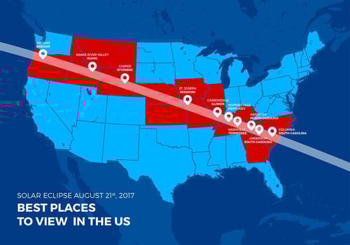 US Total Solar Eclipse Map Best Places Free Vector