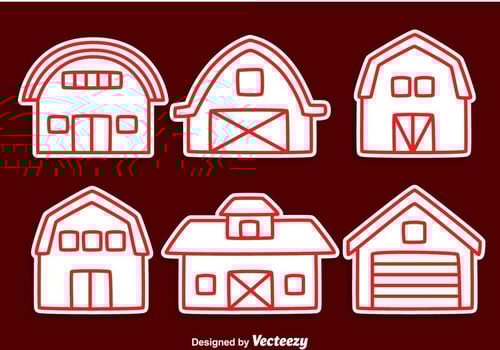 Red Barn Line Vector