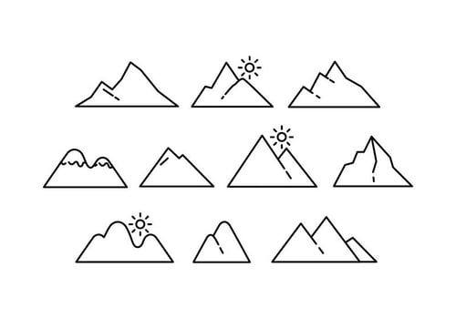 Mountains Line Icon Vector