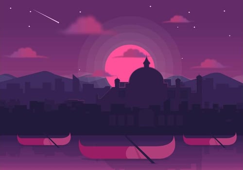 Kerala Sunset Vector Background 