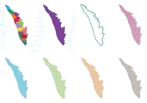 Kerala India Map vector