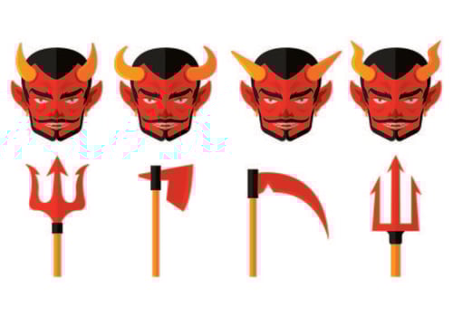 Set Of Lucifer Icons vector