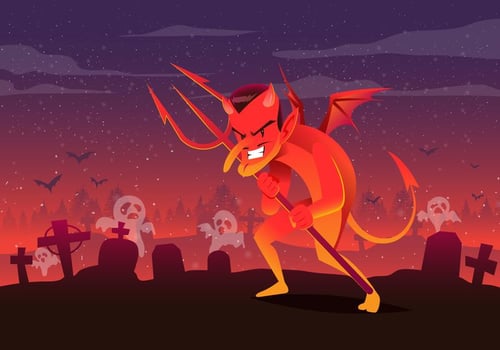 Cute Cartoon Lucifer vector