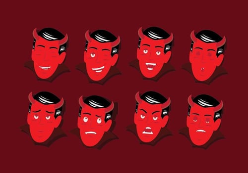 Lucifer Emoticon Face vector