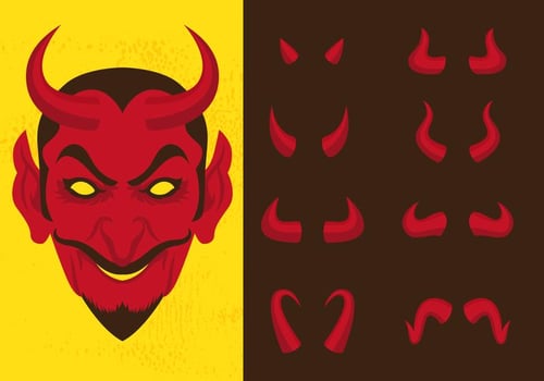 Lucifer And Different Devil Horns vector