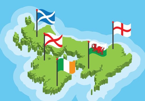 British and Irish Isles Map vector