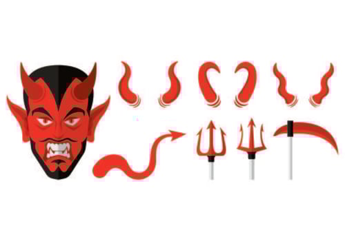 Set Of Lucifer Icons vector