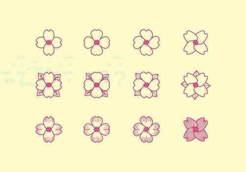 Dogwood Outline Icon Free Vector