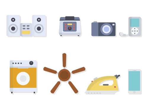 Flat Home Appliance Vectors