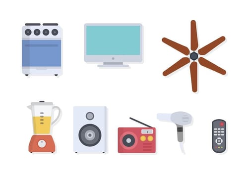 Flat Home Appliance Vectors