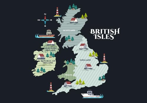British Isles and Republic of Ireland Vector Illustration