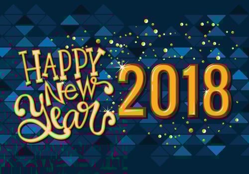 Happy New 2018 Year Greeting Card Vector 