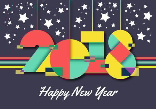 Happy New Year 2018 Vector Illustration