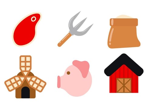Cattle Raising Icon Vector
