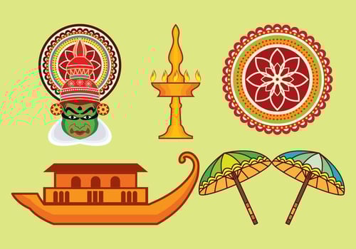 Kerala Vector Icons Set
