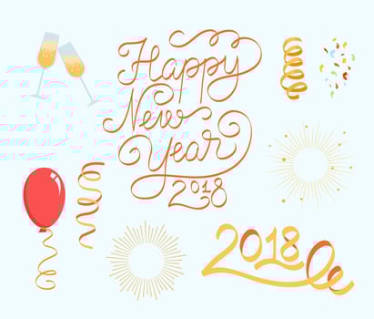 Free New Year 2018 Vectors