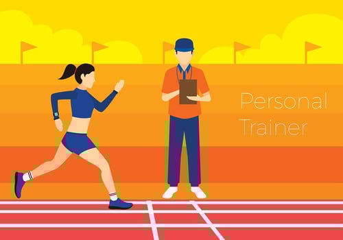 Personal Trainer Cartoon Free Vector